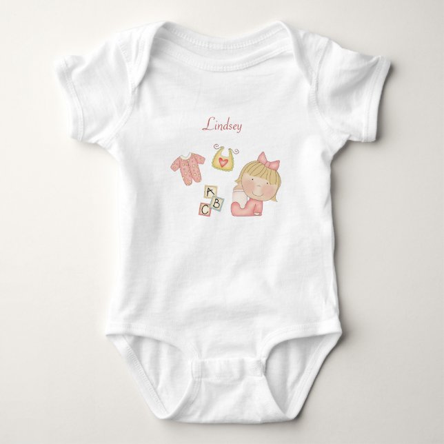 Blonde Hair Baby Girl - ABCs Strampler (Vorderseite)
