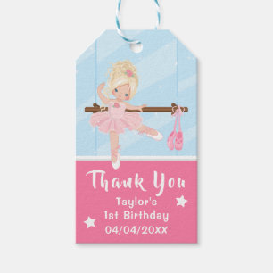 Blonde Hair Ballerina Pink Geburtstag Vielen Dank Geschenkanhänger