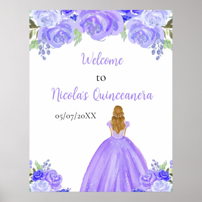 Blonde Hair Princess Lila Quinceanera Willkommen Poster (Vorne)