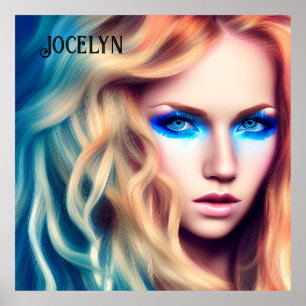 Blonde Hairs Blue Mit Augen Bombshell Poster