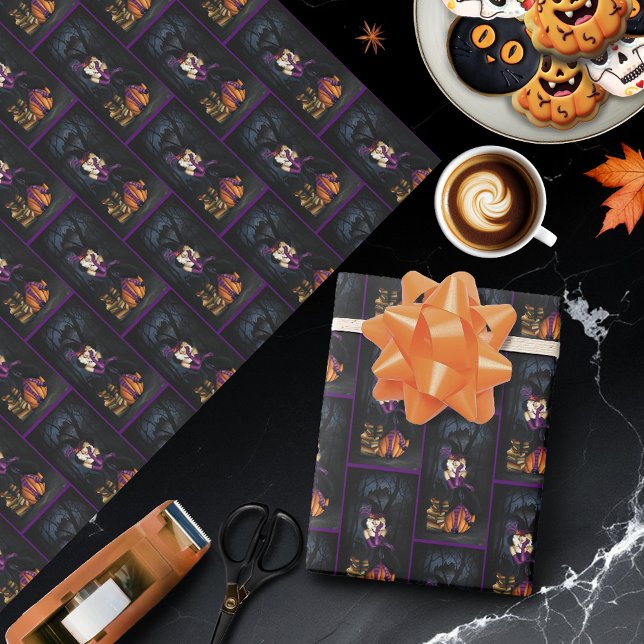 Blonde Hexch Pumpkin Lila Geschenkpapier (Von Creator hochgeladen)