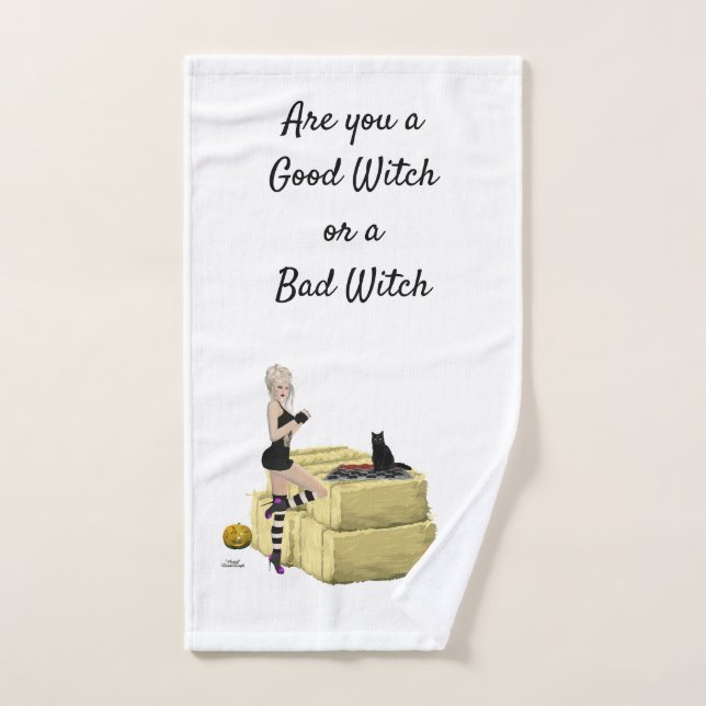 Blonde Hexe Button Up Girl Handtuch (Handtuch)
