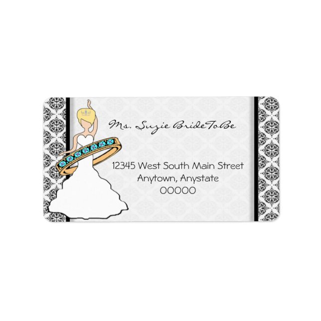 Blonde Hula Dancing Bride Address Labels Adressaufkleber (Vorne)