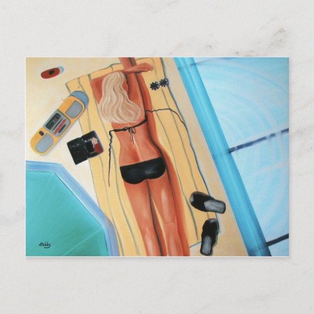 Blonde in Black Postkarte (Vorderseite)