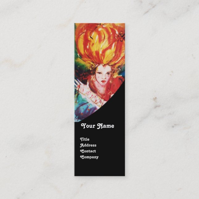 BLONDE IN RED Monogram Beauty ,Makeup, Friseur Mini Visitenkarte (Vorderseite)