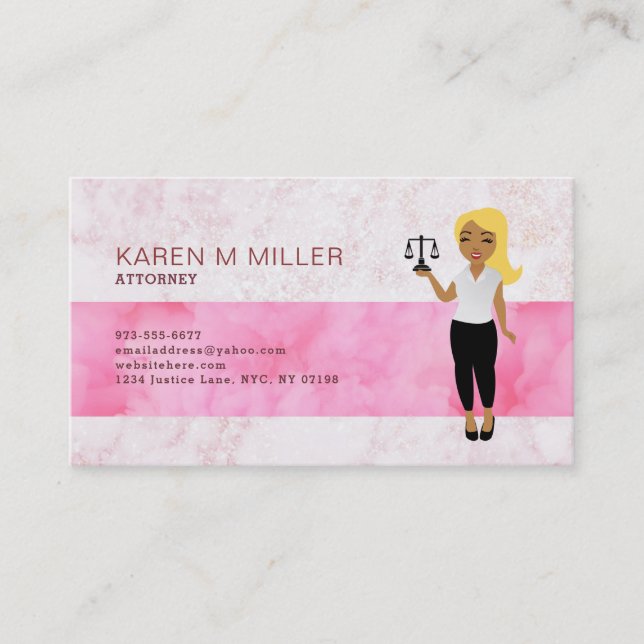 Blonde Lawyer Business Cards Visitenkarte (Vorderseite)