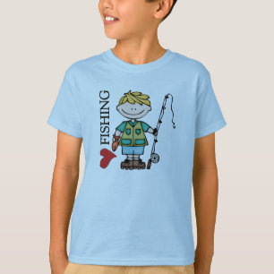 Blonde Liebe-Fischerei des Jungen-I T-Shirt