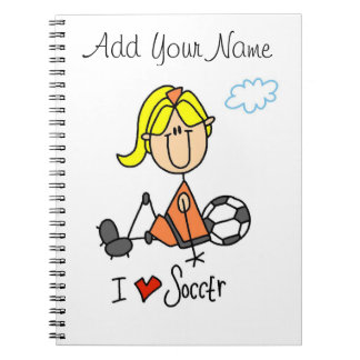Blonde Liebe-Fußball-Geschenke des Notizblock