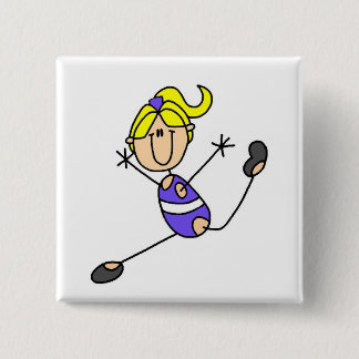 Blonde Mädchen-Gymnastik-T - Shirts und Geschenke Button