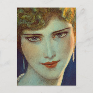 Blonde Mädchen mit Ohrringen Postkarte