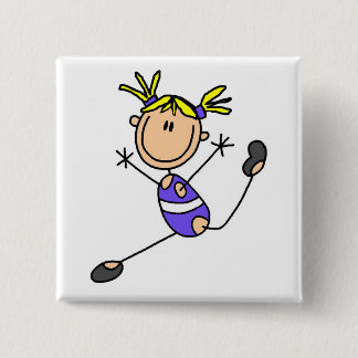Blonde Mädchengymnast-T-Shirts und Geschenke Button
