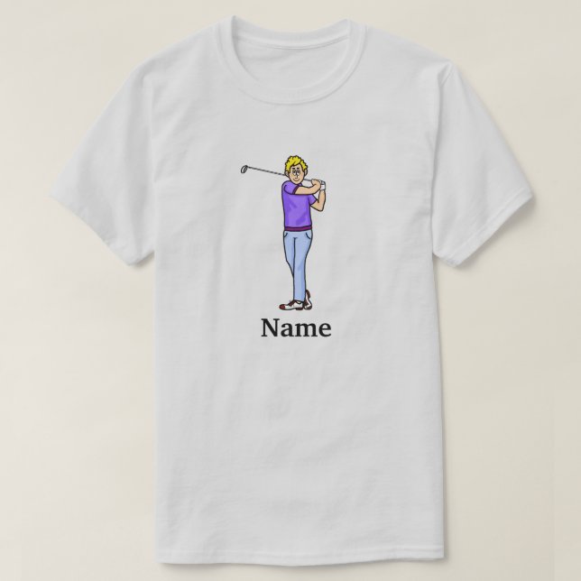 Blonde Male Golfer Par-T-Shirt Typ T - Shirt (Design vorne)
