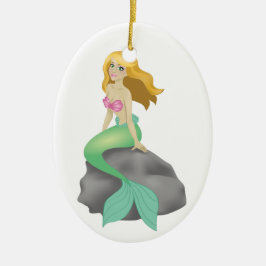 Blonde Meerjungfrau Keramikornament