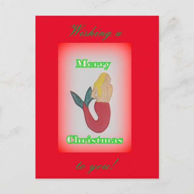 blonde Meerjungfrau wünscht frohe Weihnachten (Vorderseite)