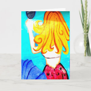 blonde Meerjungfraugrußkarte Karte