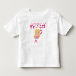 Blonde Mermaid 3. Geburtstag Kleinkind T-shirt