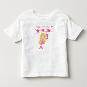 Blonde Mermaid 3. Geburtstag Kleinkind T-shirt