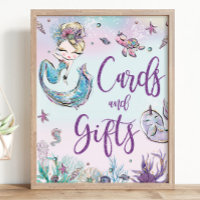 Blonde Mermaid Birthday Baby Duschkarten & Geschen