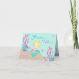 Blonde Mermaid Dankeschön Karte