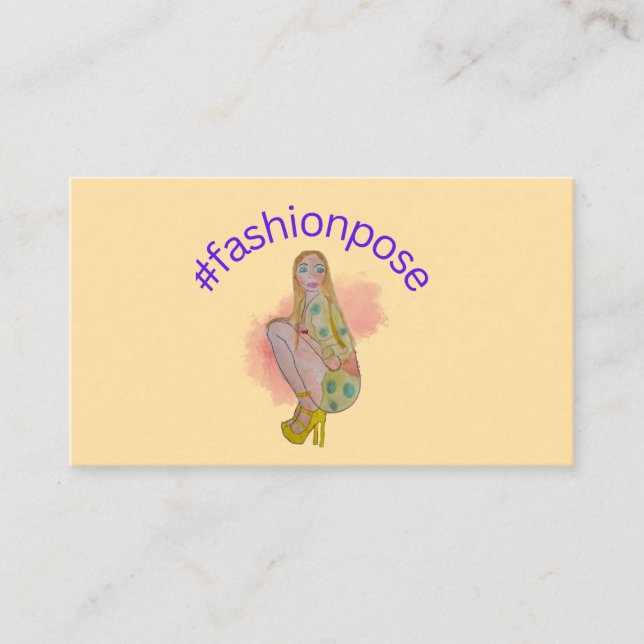 Blonde Modefrau in modischer Pose Visitenkarte (Vorderseite)