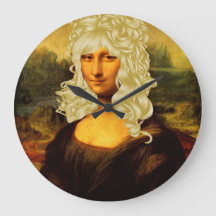 Blonde Mona Lisa Große Wanduhr