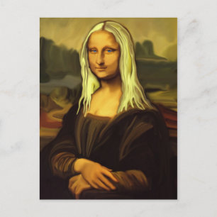 Blonde Mona Lisa Postkarte