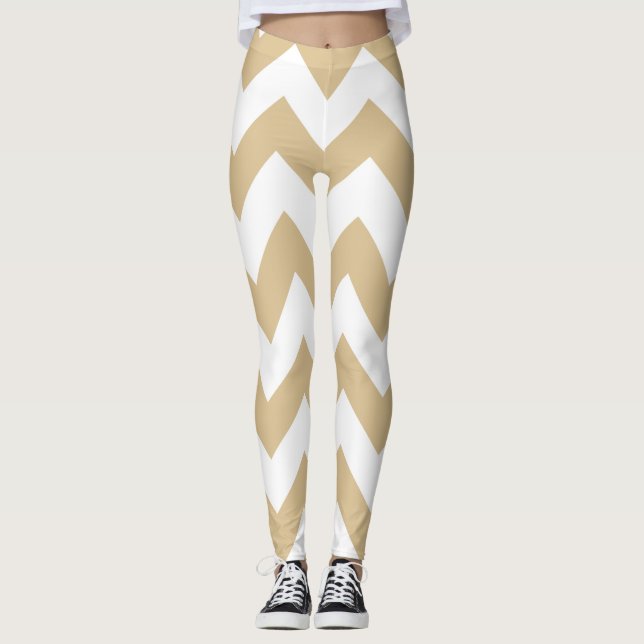 Blonde neutrale Chevrons Leggings (Vorderseite)