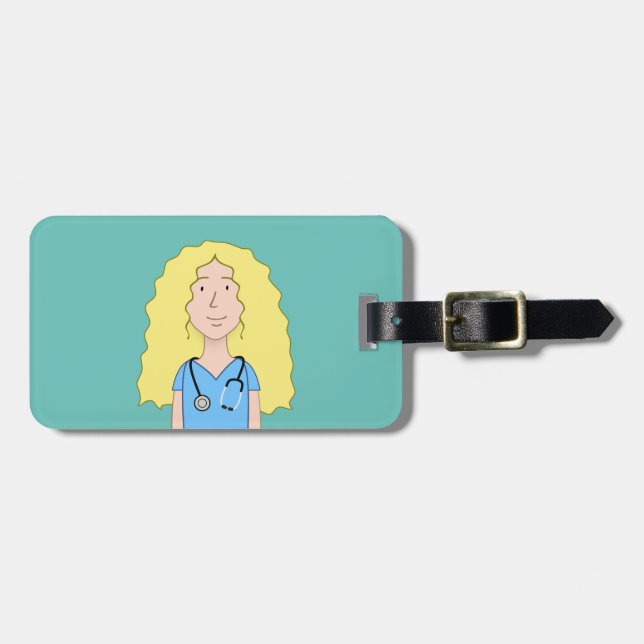 Blonde Nurse Gepäckanhänger (Vorderseite horizontal)