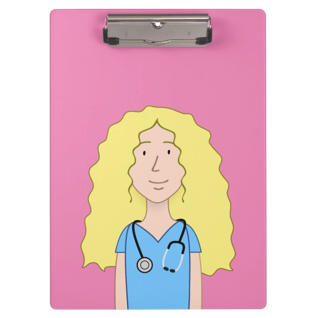Blonde Nurse Klemmbrett (Vorderseite)