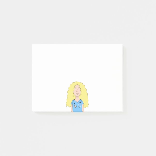 Blonde Nurse Post-it Klebezettel (Vorderseite)