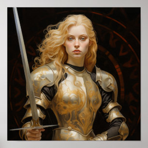 Blonde Paladin Poster - Göttlicher Krieger Jean of