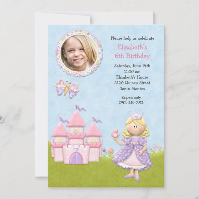 Blonde Party Einladung Prinzessin-Birthday (Vorderseite)