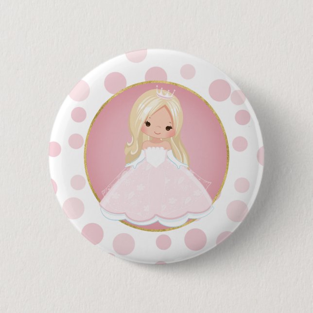 Blonde Pink Princess Button (Vorderseite)