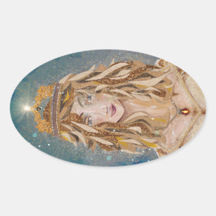 Blonde Princess Aurelie von Susan M. Epperly Ovaler Aufkleber