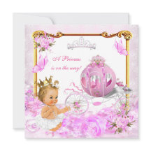 Blonde Princess Baby Dusche Rosa Gold Carriage