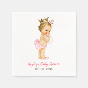 Blonde Princess Baby Shower Napkin (Ruffle Pants) Serviette