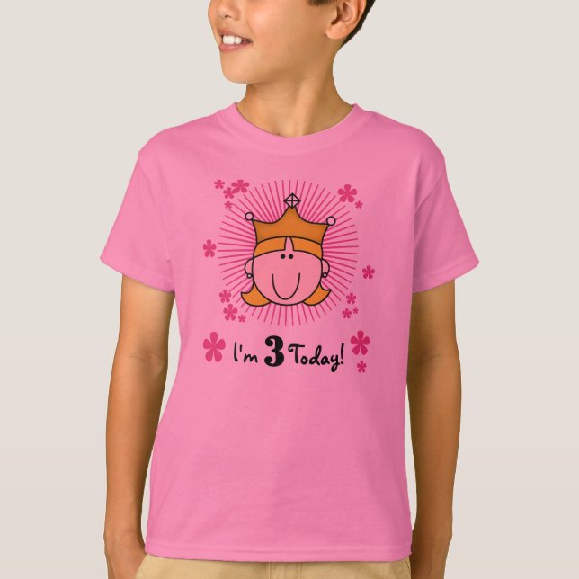Blonde Prinzessin 3. Geburtstag T-Shirt (Vorderseite)
