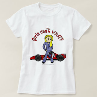 Blonde Race Car Driver Girl T-Shirt