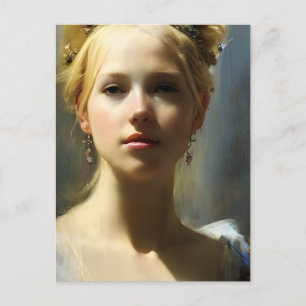 Blonde Renaissance-Göttin Postkarte