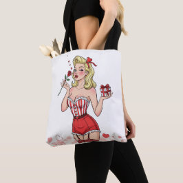 Blonde Retro Valentine Pin-Up Girl