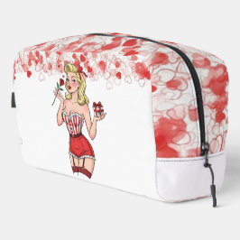 Blonde Retro-Valentins-Pin-Up-Girl Waschbeutel