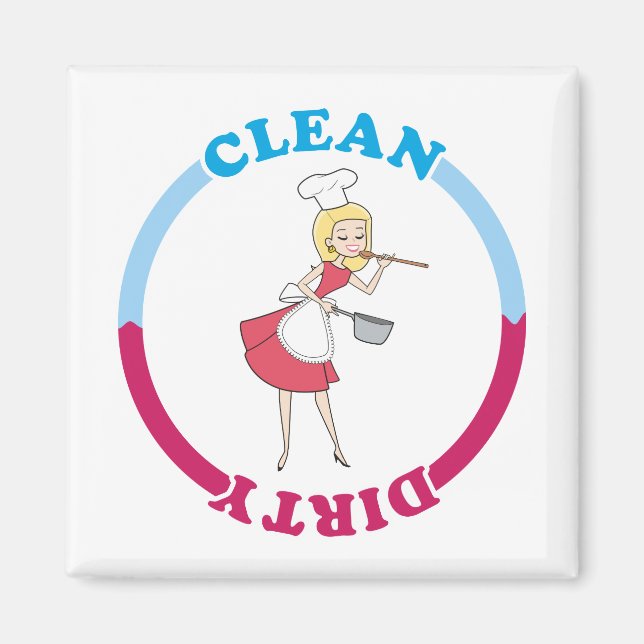 Blonde sauberes Magnet für Geschirrspüler (Vorne)