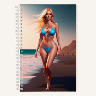 Blonde schöne Mädchen hendricks wandeln Notebook Notizbuch