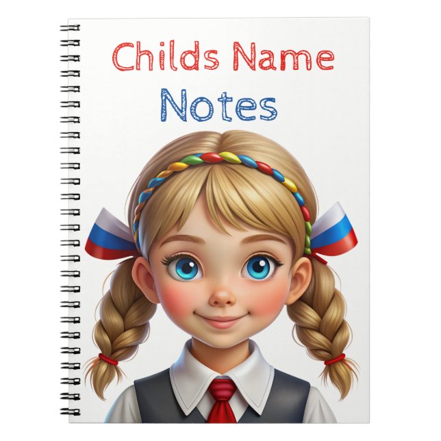 Blonde Schoolgirl Notes Spiralnotebook Notizblock (Vorderseite)