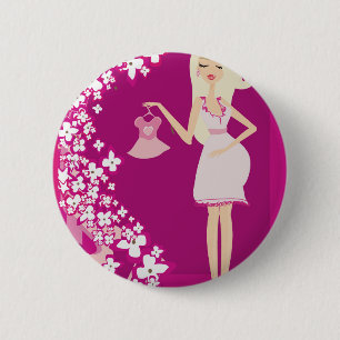 blonde schwangere Frau Button
