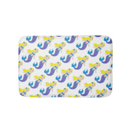 Blonde Schwimmen Meerjungfrau Lila Schwanz Meer Badematte