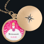Blonde Side Part Fuchsia Bridesmaid Necklace Medaillon<br><div class="desc">Keepake Necklaces Wählen Sie entweder Silver Plated Gold Finish oder Sterling Silver Unique Personalisiert Custom !st Christmas Gift Wedding Party Necklaces - um die Hintergrundfarbe zu ändern - klicken Sie auf Anpassen - wählen Sie das letzte Tool aus dem Drop-Down-Menü und wählen Sie aus einer der angezeigten Farben oder geben...</div>