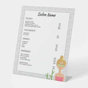 Blonde Spa-Frau Illustration - Benutzerdefiniertes Sockelschild