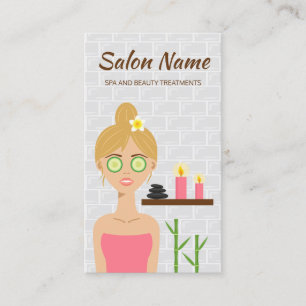 Blonde Spa Frau Illustration Day Spa Salon Visitenkarte