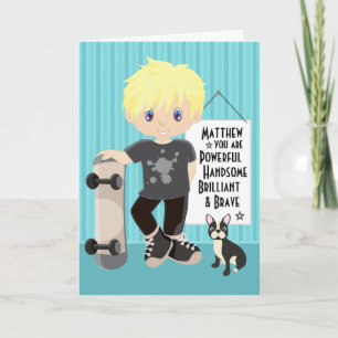 Blonde Starke & Tapfere Jungen Karte